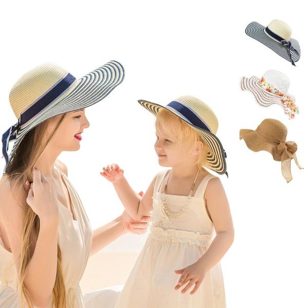 parent-child sunscreen straw hat with wide brim, bow decoration summer beach cap caps & hats, Yellow
parent-child sunscreen straw hat with wide brim, bow decoration summer beach cap caps & hats, Yellow