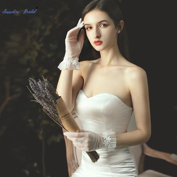 bridal gloves sapphire women's applique wedding elegant wrist length short finger formal party christmas, White
bridal gloves sapphire women's applique wedding elegant wrist length short finger formal party christmas, White