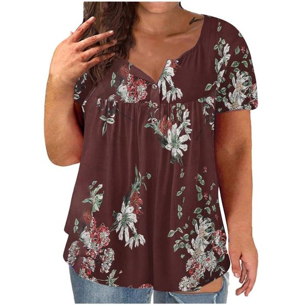 plus size t-shirt women shirts blouses v-neck flowers print button short sleeve blouse clothes femme blusa feminina, Black
plus size t-shirt women shirts blouses v-neck flowers print button short sleeve blouse clothes femme blusa feminina, Black