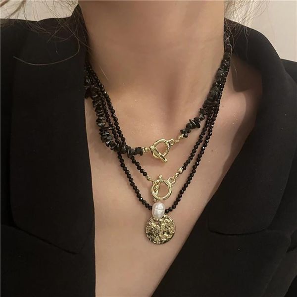 chains aensoa multi-layer vintage black beads necklace for women beaded chain gold color metal pendant geometric bohemia jewelry gift, Silver
chains aensoa multi-layer vintage black beads necklace for women beaded chain gold color metal pendant geometric bohemia jewelry gift, Silver