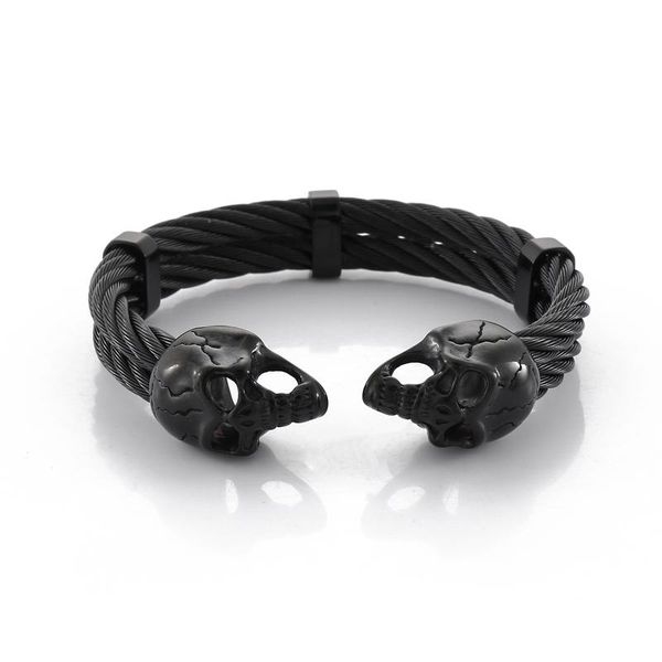 link, chain mooneye personality titanium steel bracelet retro men's stainless skull wristband punk charm bangle, Black
link, chain mooneye personality titanium steel bracelet retro men's stainless skull wristband punk charm bangle, Black