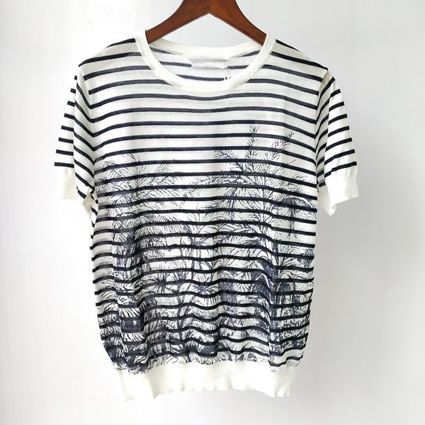 59% off factory outlet store summer striped coconut thin short sleeve knitted for women, White;black
59% off factory outlet store summer striped coconut thin short sleeve knitted for women, White;black