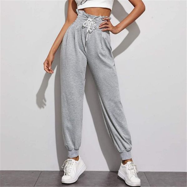 dewadbow shirred waist lace womens capris up solid grey joggers sweatpants fashion young ladies slim fit harem trousers streetwear, Black;white
dewadbow shirred waist lace womens capris up solid grey joggers sweatpants fashion young ladies slim fit harem trousers streetwear, Black;white