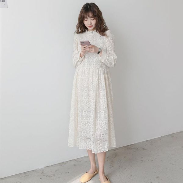 maternity dresses spring and autumn fashion lace dress loose large size long sleeve skirt casual all-match, White
maternity dresses spring and autumn fashion lace dress loose large size long sleeve skirt casual all-match, White