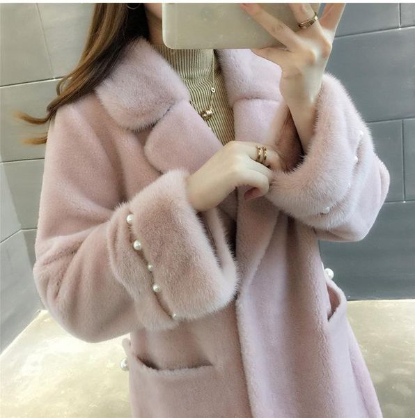 women's fur & faux 2021 real coat women winter jacket shearing 100% wool coats and jackets mink collar manteau femme 9168 kj3421, Black
women's fur & faux 2021 real coat women winter jacket shearing 100% wool coats and jackets mink collar manteau femme 9168 kj3421, Black
