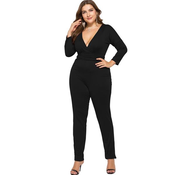 women's jumpsuits & rompers plus size black bodycon jumpsuit romper long sleeve bodysuit women v neck overalls elegant full length poly, Black;white
women's jumpsuits & rompers plus size black bodycon jumpsuit romper long sleeve bodysuit women v neck overalls elegant full length poly, Black;white