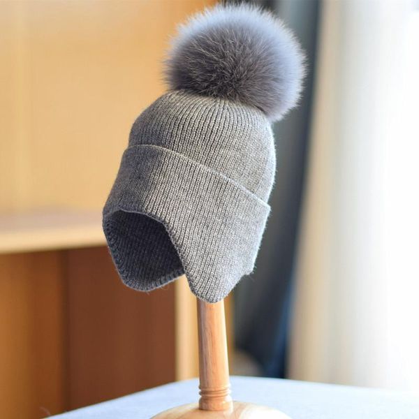 berets women hat winter earflap knit real fur pompom beanie autumn warm skiing accessory for teenagers outdoors, Blue;gray
berets women hat winter earflap knit real fur pompom beanie autumn warm skiing accessory for teenagers outdoors, Blue;gray