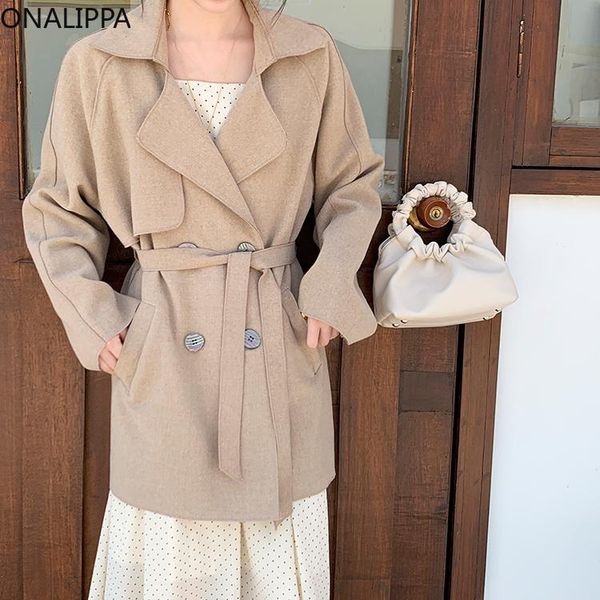 women's jackets onalippa falling shoulder woolen coat female japanese elegant temperament lapel loose lace-up waist mid-length pure col, Black;brown
women's jackets onalippa falling shoulder woolen coat female japanese elegant temperament lapel loose lace-up waist mid-length pure col, Black;brown