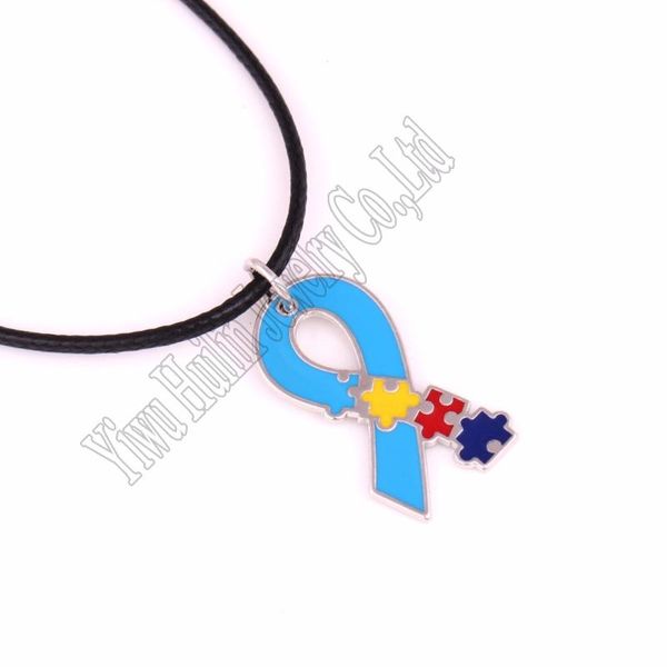 drop autism hope jewelry ribbon puzzle piece pendant with leather rope chain necklace awareness necklaces, Silver
drop autism hope jewelry ribbon puzzle piece pendant with leather rope chain necklace awareness necklaces, Silver