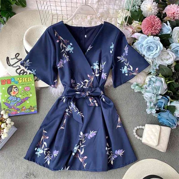 women floral print dress summer ladys v neck short sleeve with belt high waist beach holiday 210513, Black;gray
women floral print dress summer ladys v neck short sleeve with belt high waist beach holiday 210513, Black;gray