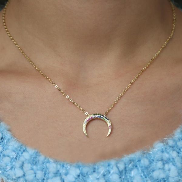 pendant necklaces colorful cz horn necklace gold filled vermeil classic rainbow jewelry for women girls delicate minimal simple, Silver
pendant necklaces colorful cz horn necklace gold filled vermeil classic rainbow jewelry for women girls delicate minimal simple, Silver
