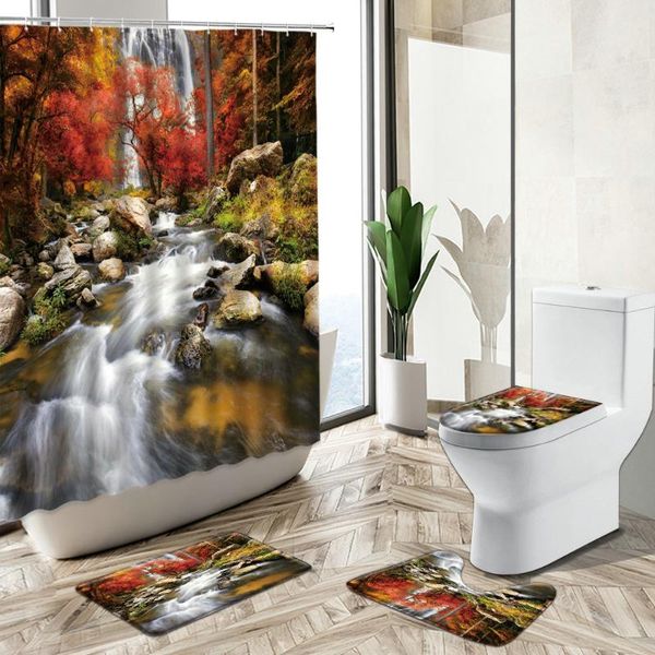 shower curtains autumn forest scenery curtain waterfall red maple leafs natural landscape non-slip rug toilet cover bathroom decor set
shower curtains autumn forest scenery curtain waterfall red maple leafs natural landscape non-slip rug toilet cover bathroom decor set
