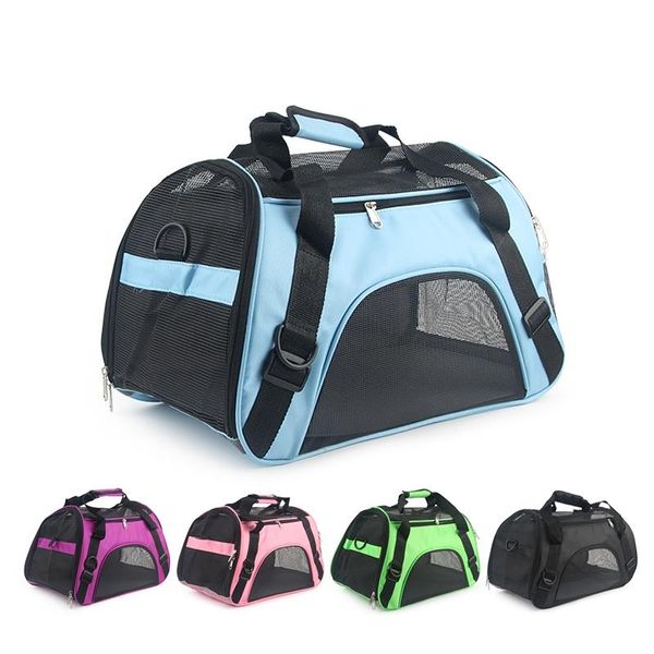 

soft-sided carriers portable pet bag pink dog carrier bags blue cat outgoing travel breathable pets handbag car seat covers