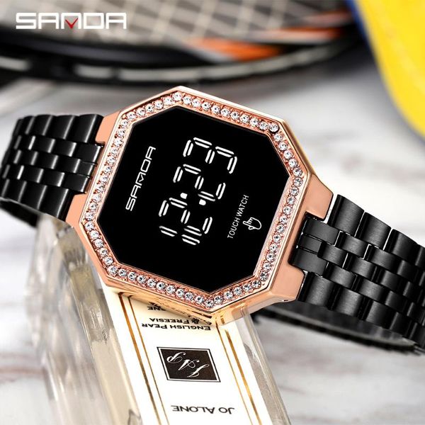 wristwatches sanda fashion men women casual sport electronic watch steel strap waterproof digital wristwatch touch screen monitor led clock, Slivery;brown
wristwatches sanda fashion men women casual sport electronic watch steel strap waterproof digital wristwatch touch screen monitor led clock, Slivery;brown