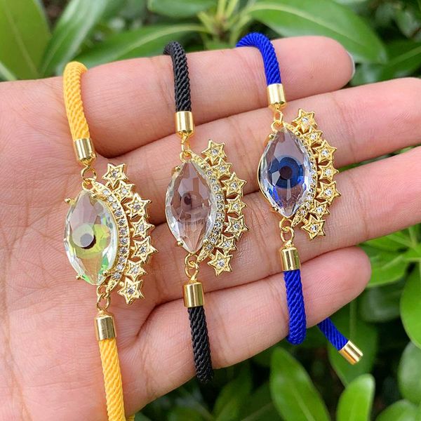 charm bracelets zircon star glass eye pendant accessories adjustable string bracelet handmade weaving rope, Golden;silver
charm bracelets zircon star glass eye pendant accessories adjustable string bracelet handmade weaving rope, Golden;silver