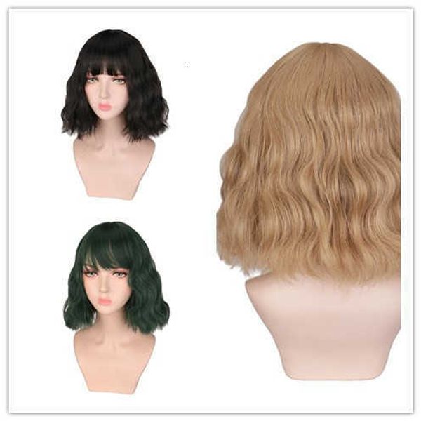 wig female short curly natural corn perm net red bobo head chemical fiber wig set, Black
wig female short curly natural corn perm net red bobo head chemical fiber wig set, Black