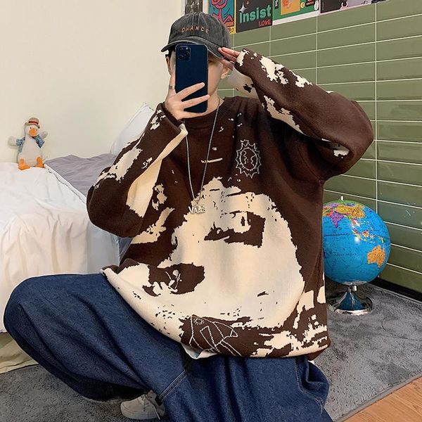 men's sweaters fashion o-neck sweater brown print hip hop streetwear pull oversized 7xl 6xl 2021 long sleeves pullover for autumn sprin, White;black
men's sweaters fashion o-neck sweater brown print hip hop streetwear pull oversized 7xl 6xl 2021 long sleeves pullover for autumn sprin, White;black