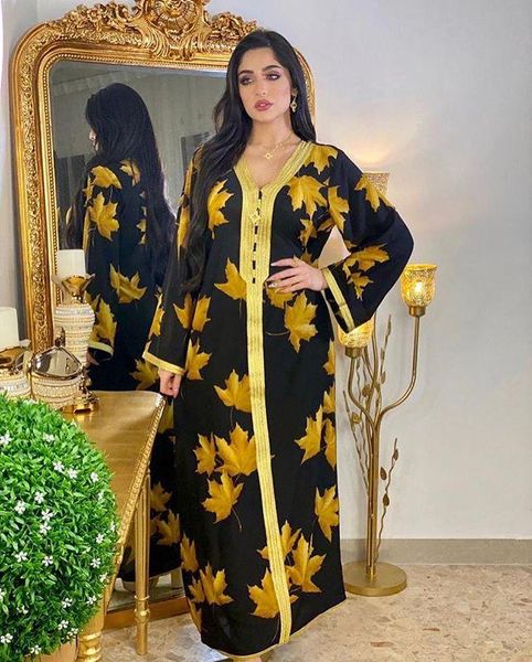 ethnic clothing black long abaya dress women 2021 fashion v neck sleeve gold leaves print luxury dubai muslim islamic, Red
ethnic clothing black long abaya dress women 2021 fashion v neck sleeve gold leaves print luxury dubai muslim islamic, Red
