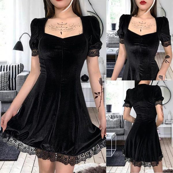 casual dresses women high waist gothic dress sexy&club suede square neck puff sleeve lace ruffles princess black mini evening party, Black;gray
casual dresses women high waist gothic dress sexy&club suede square neck puff sleeve lace ruffles princess black mini evening party, Black;gray