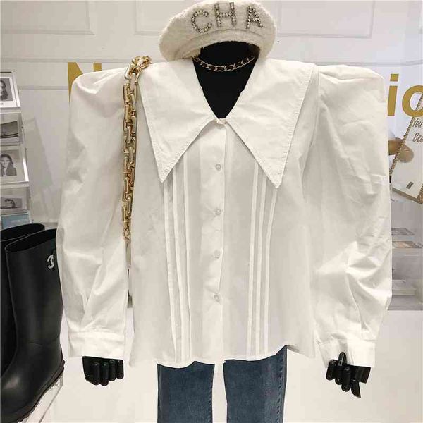 sweaters bubble temperature white spring 2021 niche design female shirt sleeve, White;black
sweaters bubble temperature white spring 2021 niche design female shirt sleeve, White;black