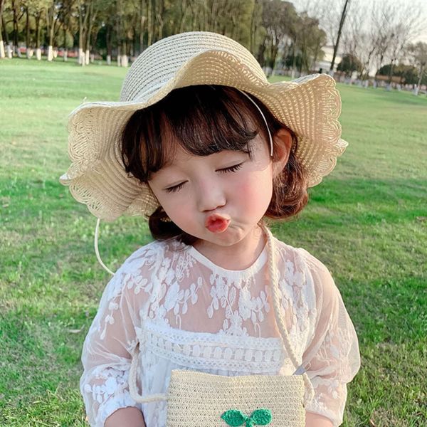 baby girl sun hat summer straw protection beach eaves princess lovely children parent child, Yellow 
baby girl sun hat summer straw protection beach eaves princess lovely children parent child, Yellow