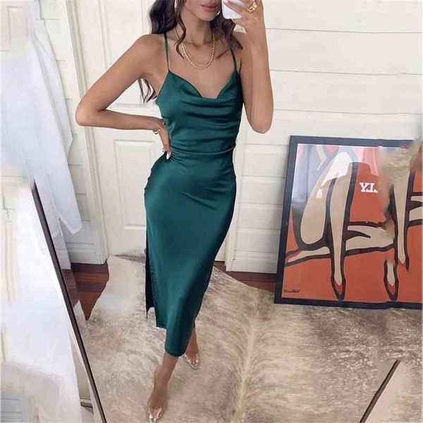 foridol drapped neck satin party summer dress women backless strap slit midi green sleeveless club black 210415, Black;gray
foridol drapped neck satin party summer dress women backless strap slit midi green sleeveless club black 210415, Black;gray