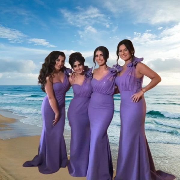 2022 mermaid bridesmaid dress long dresses african purple one shoulder satin sweep train wedding guest maid of honor with bow, White;pink
2022 mermaid bridesmaid dress long dresses african purple one shoulder satin sweep train wedding guest maid of honor with bow, White;pink