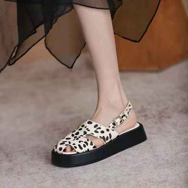 sandals 2021 leopard print platform female summer flat shoes with fairy style baotou hollow roman, Black
sandals 2021 leopard print platform female summer flat shoes with fairy style baotou hollow roman, Black
