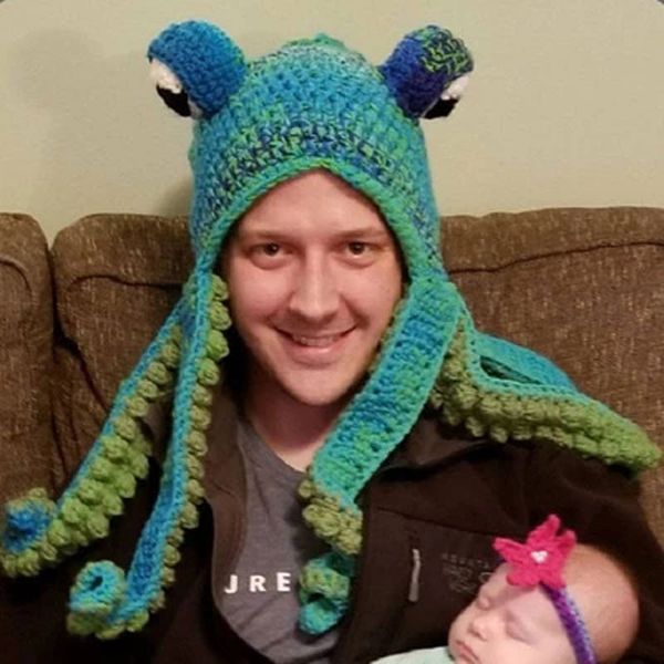 new year christmas halloween party funny tricky headgear creative hand knitted ocs shape handmade crochet woolen hat, Blue;gray
new year christmas halloween party funny tricky headgear creative hand knitted ocs shape handmade crochet woolen hat, Blue;gray
