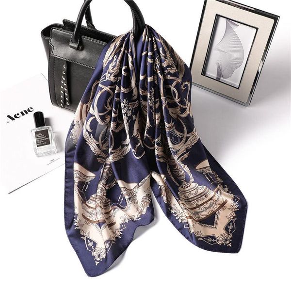 scarves 70*70cm retro chain print silk scarf square for women shawl office hair neck handkerchief foulard bandana, Blue;gray
scarves 70*70cm retro chain print silk scarf square for women shawl office hair neck handkerchief foulard bandana, Blue;gray
