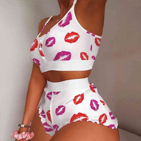 2 pieces red lips women sleepwear pajamas girls set autumn sleeveless cami nightgown female ladies lingerie pyjamas, Black;red
2 pieces red lips women sleepwear pajamas girls set autumn sleeveless cami nightgown female ladies lingerie pyjamas, Black;red