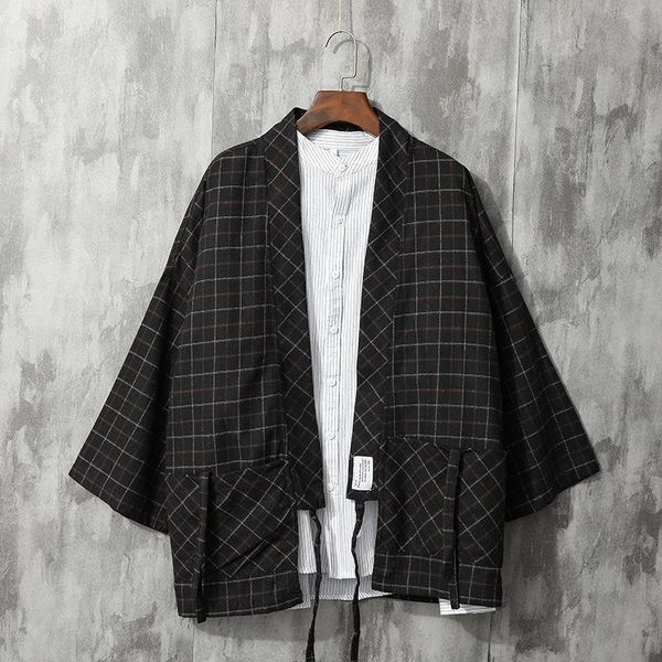 ethnic clothing retro plaid samurai jacket asian men kimono japanese traditional style coat cardigan casual loose haori yukata, Red
ethnic clothing retro plaid samurai jacket asian men kimono japanese traditional style coat cardigan casual loose haori yukata, Red