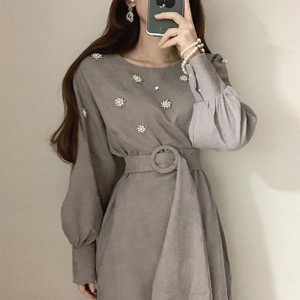 woherb bandage solid robes mujer beading elegant 2021 spring sweet woman dress puff sleeve korean a-line high waist vestidos casual dresses, Black;gray
woherb bandage solid robes mujer beading elegant 2021 spring sweet woman dress puff sleeve korean a-line high waist vestidos casual dresses, Black;gray