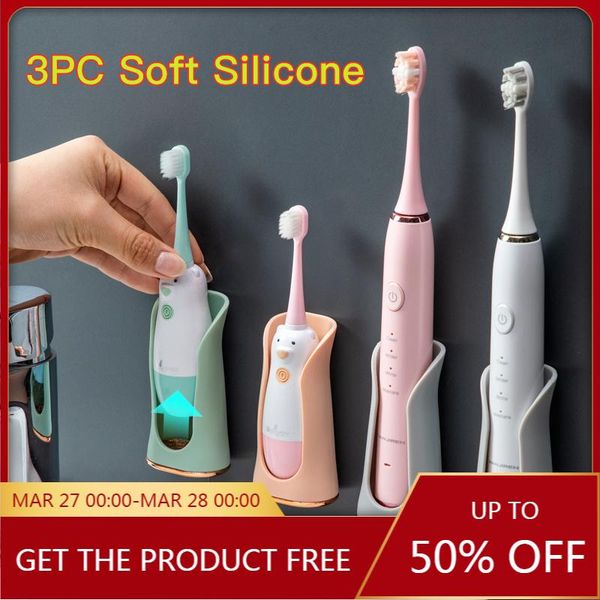 toothbrush holders 2/3pc silicone electric holder wall-mounted traceless organizer storage stand rack bathroom accessories
toothbrush holders 2/3pc silicone electric holder wall-mounted traceless organizer storage stand rack bathroom accessories