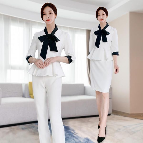 women's two piece pants beauty salon beautician women work uniforms suits spa massage female receptionist workwear sauna foot bath bowk, White
women's two piece pants beauty salon beautician women work uniforms suits spa massage female receptionist workwear sauna foot bath bowk, White
