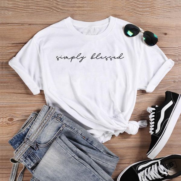 women's t-shirt simply blessed printed tee shirt femme o-neck short sleeve cotton tshirt women summer loose t shirts for, White
women's t-shirt simply blessed printed tee shirt femme o-neck short sleeve cotton tshirt women summer loose t shirts for, White