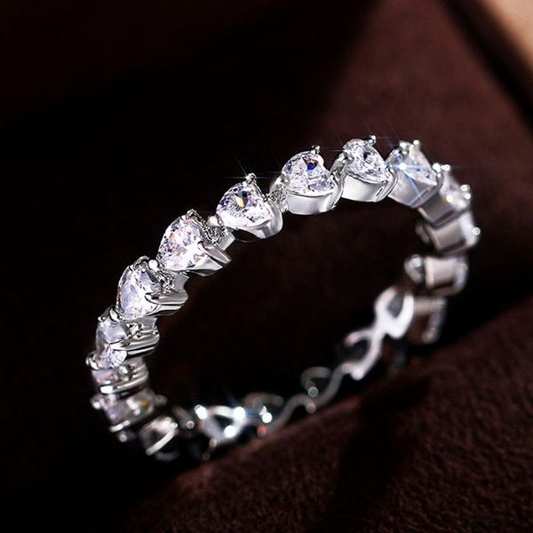 wedding rings simple heart-shaped zircon ring women romantic promise jewelry dazzling crystal zirconia dance party female love, Slivery;golden
wedding rings simple heart-shaped zircon ring women romantic promise jewelry dazzling crystal zirconia dance party female love, Slivery;golden