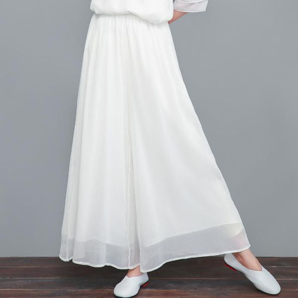 women's pants & capris wide- leg zen dance performance clothing literary retro chiffon culottes chinese -style women 's loose elas, Black;white
women's pants & capris wide- leg zen dance performance clothing literary retro chiffon culottes chinese -style women 's loose elas, Black;white