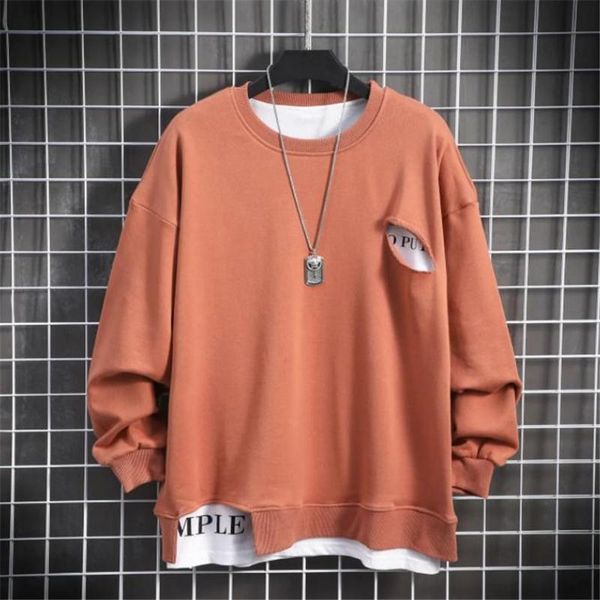 men's hoodies & sweatshirts hip-hop sweatshirt casual 2021 autumn winter fake two-piece fashion loose pullover solid o-neck trendy str, Black
men's hoodies & sweatshirts hip-hop sweatshirt casual 2021 autumn winter fake two-piece fashion loose pullover solid o-neck trendy str, Black