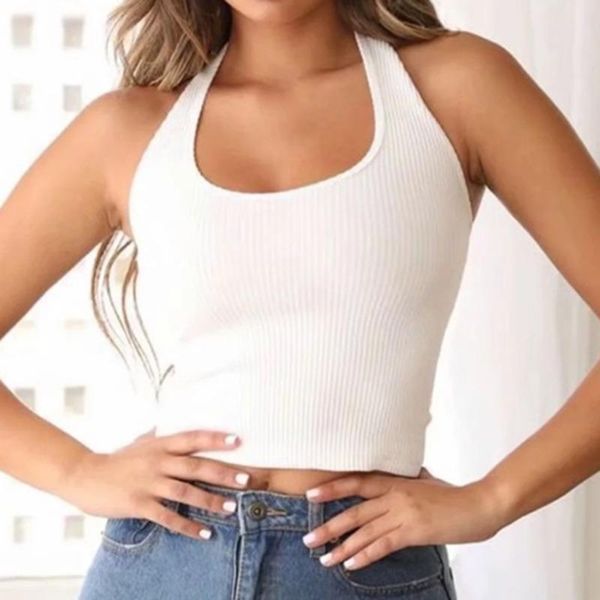 women ribbed crop with haltertank summer vintage sleeveless camis 90s cool girls streetwear green soft tees women's tanks &, White
women ribbed crop with haltertank summer vintage sleeveless camis 90s cool girls streetwear green soft tees women's tanks &, White