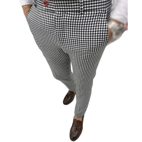 men's pants slim fit plaid men fashion straight leg trousers casual pencil business bottoms, Black
men's pants slim fit plaid men fashion straight leg trousers casual pencil business bottoms, Black