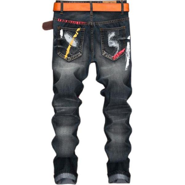men's jeans brand straight male hombre casual patch personality tide trousers denim pants plus size 28~42 zce2, Blue
men's jeans brand straight male hombre casual patch personality tide trousers denim pants plus size 28~42 zce2, Blue