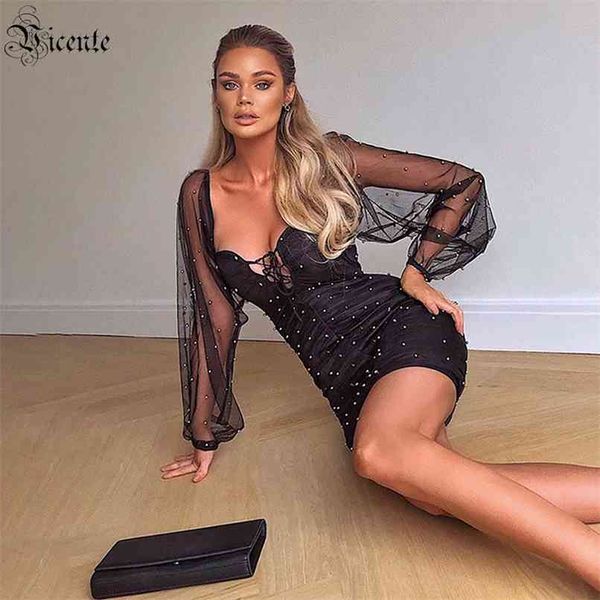women's dress celebrity party cocktail pearl decoration lace hollow draped tulle bandage 210520, Black;gray
women's dress celebrity party cocktail pearl decoration lace hollow draped tulle bandage 210520, Black;gray