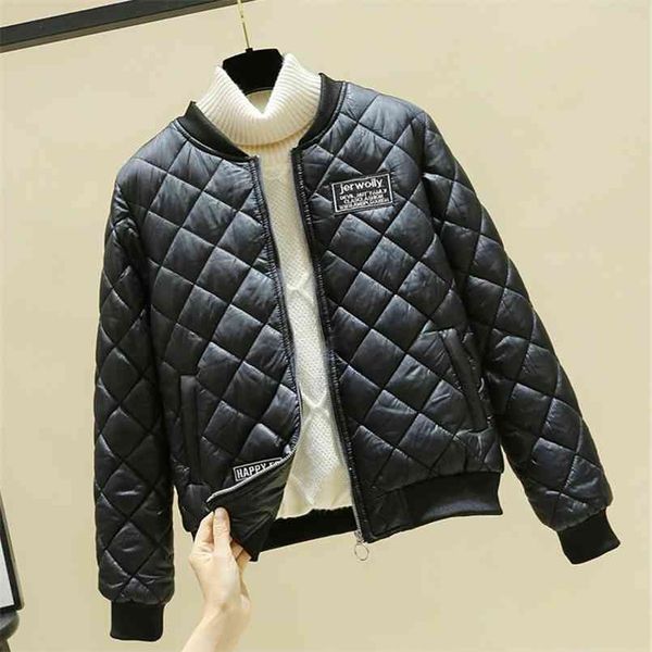 female cold coat cotton padded winter women's jacket solid short style o neck with zipper casual parkas woman 210914, Black;brown
female cold coat cotton padded winter women's jacket solid short style o neck with zipper casual parkas woman 210914, Black;brown