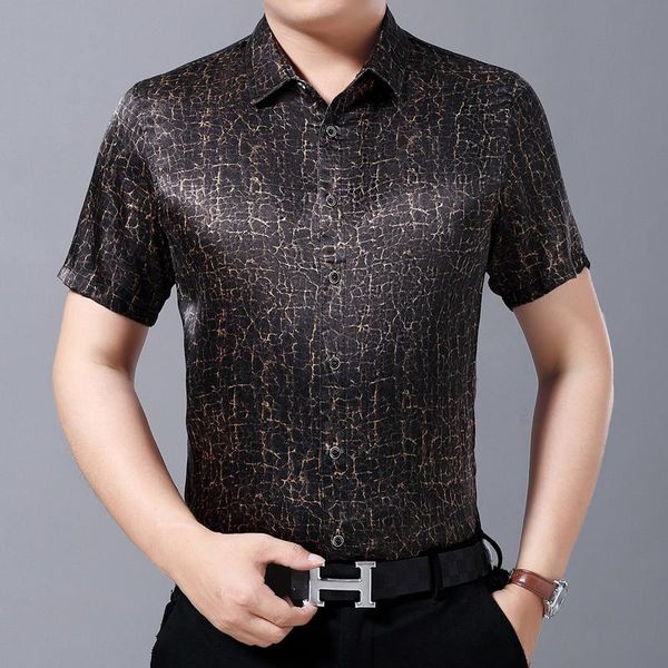 men's silk summer real shirt men short sleeve casual shirts for clothes camisa hombre 4881 kj, White;black
men's silk summer real shirt men short sleeve casual shirts for clothes camisa hombre 4881 kj, White;black