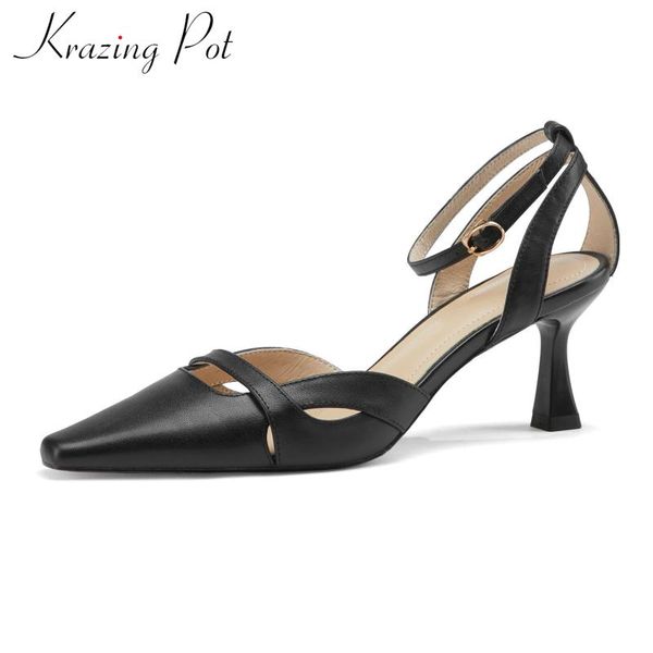 dress shoes krazing pot 2021 genuine leather square toe high heels hollow shallow summer lady cover heel quality women pumps l37, Black
dress shoes krazing pot 2021 genuine leather square toe high heels hollow shallow summer lady cover heel quality women pumps l37, Black