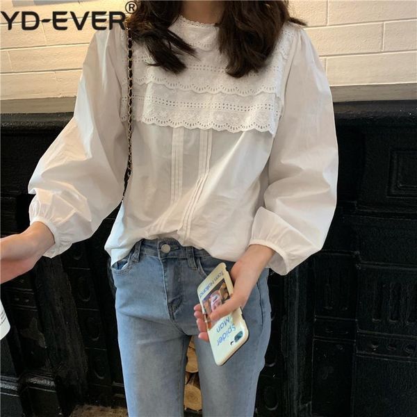 spring summer women's blouse o-neck single-breasted sweet bishop sleeve lace loose casual white shirts bl823 blouses &
spring summer women's blouse o-neck single-breasted sweet bishop sleeve lace loose casual white shirts bl823 blouses &