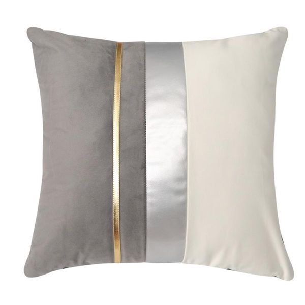 pillow case mxlb color block patchwork velvet with striped faux leather cushion cover
pillow case mxlb color block patchwork velvet with striped faux leather cushion cover