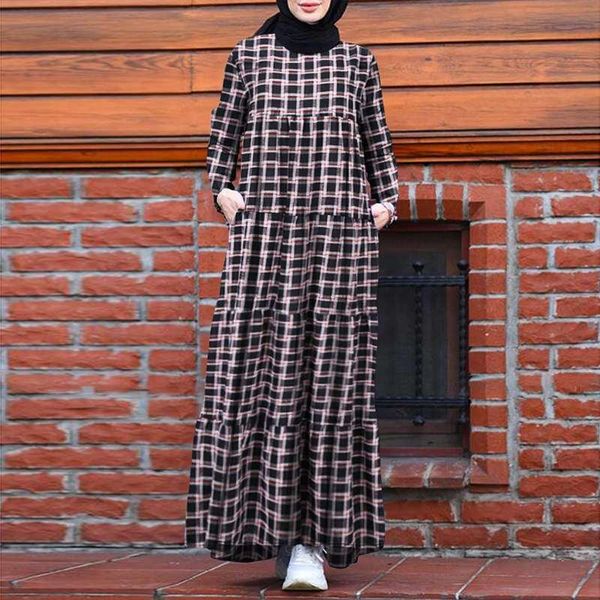 ethnic clothing women muslim dress 2022 autumn vintage plaid maxi vestido casual ruffle loose pockets lady kaftan sundress plus size, Red
ethnic clothing women muslim dress 2022 autumn vintage plaid maxi vestido casual ruffle loose pockets lady kaftan sundress plus size, Red