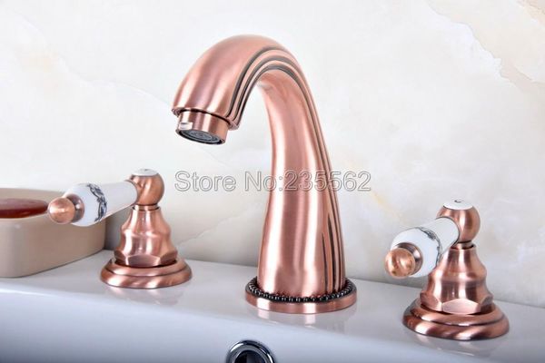 bathroom sink faucets antique red copper 3 holes basin faucet dual ceramic handle widespread mixer tap lrg080
bathroom sink faucets antique red copper 3 holes basin faucet dual ceramic handle widespread mixer tap lrg080